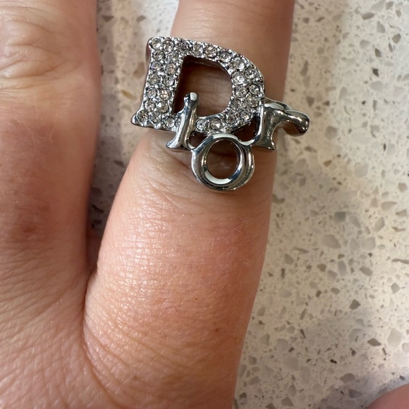 アクセサリー Vintage Christian Dior Charm Stone Ring Dior | Jewelry | Vintage Christian Dior Silvertone Ring With A